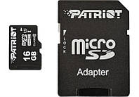 Карта памяти MicroSDHC 16GB UHS-I Class 10 Patriot LX + SD-adapter (PSF16GMCSDHC10) BX, код: 1901184