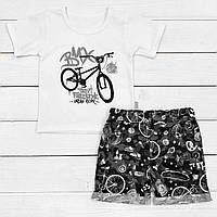 Комплект для мальчика Dexters bmx футболка и шорты 128 см белый черный (131428568049) TR, код: 8335023