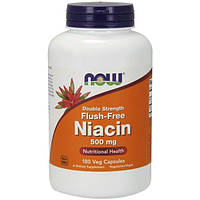 Ниацин NOW Foods Flush-Free Niacin 500 mg Double Strength 180 Veg Caps KB, код: 7518352