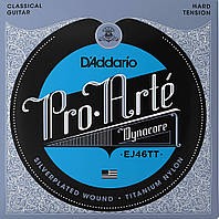 Струны для классической гитары D'Addario EJ46TT Classical Silverplated Wound Titanium Nylon H UP, код: 6556631