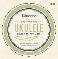Струны для укулеле D'Addario EJ65S Clear Nylon Soprano Ukulele Strings 24 28 PR, код: 6556568