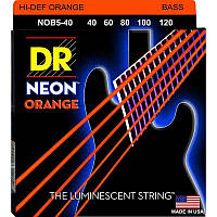 Струны для бас-гитары DR NOB5-40 Hi-Def Neon Orange K3 Coated Light Bass Guitar 5 Strings 40 BM, код: 6556131