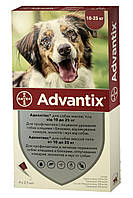 Капли для собак весом 10-25 кг Адвантикс Bayer Advantix от блох и клещей 4x2,5 мл z114-2024