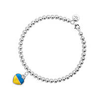 Серебряный браслет из бусин HitSilver С Украиной в сердце BX, код: 7641825