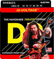 Струны для электрогитары 6 шт DR DBG-10 Dimebag Darrell Hi Voltage Nickel Plated Medium Elect BK, код: 2660086