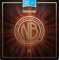 Струны для акустической гитары D'Addario NB1047-12 Nickel Bronze Light Acoustic Guitar String NB, код: 6556686