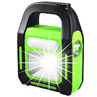 Аккумуляторный фонарь с солнечной батареей Hoka Салатовый COB+3W LED + Tube GT, код: 7721273