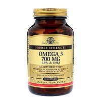 Omega-3 EPA DHA Solgar подвійна сила 700 мг 60 гелевих капсул TR, код: 7701349