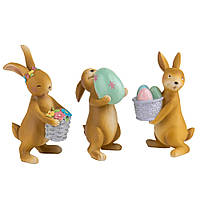 Набор трех декоративных статуэток Easter Bunnies 15х8х6 см Lefard AL219026 z114-2024