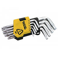 Ключи TORX MASTERTOOL набор 9 шт CrV короткие (Т10-Т50 55-133 мм) 75-0960 BX, код: 7233365