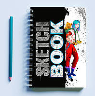 Скетчбук Sketchbook блокнот для рисования с принтом "Sketch Book Девушка с рюкзаком" А3 Кавун 48 z115-2024