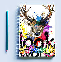 Скетчбук Sketchbook блокнот для рисования с принтом "Look world at the differentty" А3 Кавун 48 z115-2024