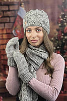 Комплект «Камелия» (шапка, шарф, рукавицы) Braxton темный кофе 56-59 z115-2024