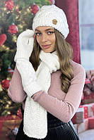 Комплект «Дюран» (шапка шарф рукавицы) Braxton белый 56-59 z115-2024