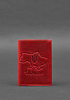 Кожаная обложка для паспорта с картой Украины коралл Crazy Horse BlankNote GG, код: 8132079