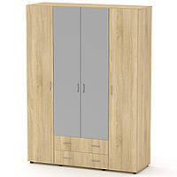 Шкаф для одежды с зеркалами Компанит Шкаф-7 дуб сонома CS, код: 6540713