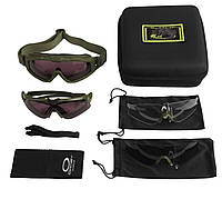 Защитные очки и маска 2 в 1 тактические Si Ballistic M Frame Oakley олива TH, код: 8447051