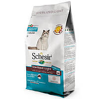 Корм Schesir Cat Sterilized Light сухой монопротеиновый с рыбой для кастрированных котов или котов склонных к