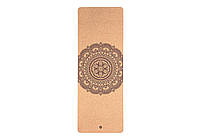 Коврик для йоги Mandala Bicolor Bodhi пробковый 185x66x0.4 см z117-2024