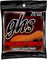 Струни для акустичної гітари 6 шт GHS S335 Phosphor Bronze Medium Acoustic Guitar Strings 1 PK, код: 2656710