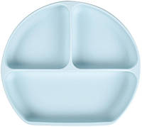 Детская трёх-секционная силиконовая тарелка с присоской 2Life Y5 300 мл Голубой (n-10044) NL, код: 7791215