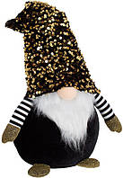 Декоративная игрушка Гномик-морячок 49см черный с золотыми пайетками BonaDi DP219351 UP, код: 8260419