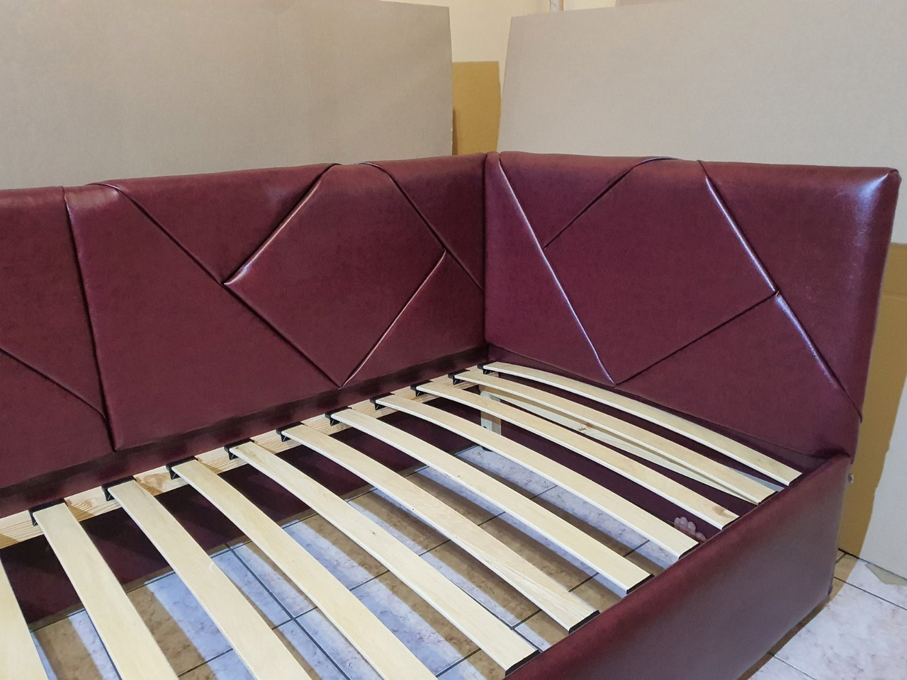 Кровать-диван BNB BaileysDesign с подъемным механизмом каркас металл 120x190 бордовый z114-2024 - фото 5 - id-p2163138971