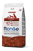 Корм Monge Monoprotein Dog Adult All Breeds Agnello сухой монопротеиновый с ягненком для взрослых собак всех