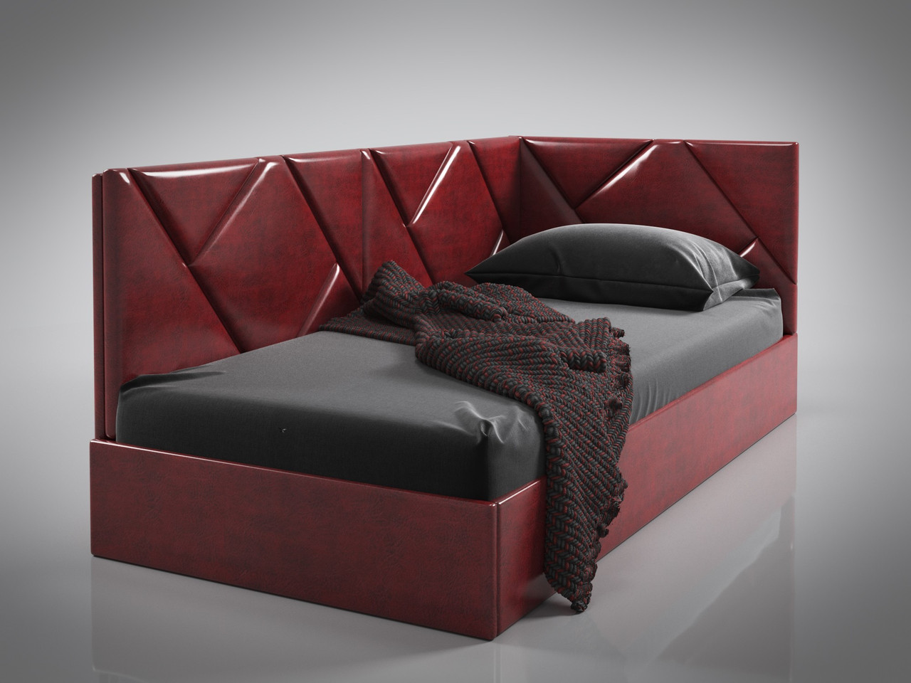 Кровать-диван BNB BaileysDesign с подъемным механизмом каркас металл 90x200 бордовый z114-2024 - фото 1 - id-p2163138975