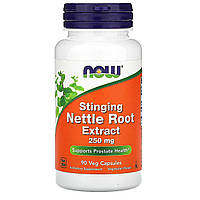 Комплекс для здоровья предстательной железы NOW Foods Nettle Root 250 mg 90 Veg Caps QT, код: 7693369