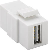 Перехідник обладнання Lucom USB2.0 A F F (Keystone) Modul білий (25.02.5140) XN, код: 7454164