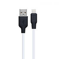 Кабель USB Hoco X21 Plus Silicone USB - Lightning 0.25m Черно-Белый GG, код: 7726744