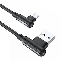 Кабель Borofone BX58 Lucky USB - microUSB 2.4A 1 m Black QT, код: 7790343