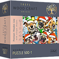 Фигурный деревянный пазл Trefl "Рождественские собачки" 500 элементов 37х25 см 20173 z115-2024