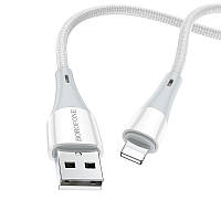 Кабель для зарядки и передачи данных Borofone BX60 Superior USB на Lightning 1 м 2,4А White NX, код: 7829004