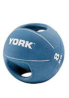 Мяч медбол 8 кг York Fitness с двумя ручками синий z117-2024