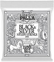 Струны для классической гитары Ernie Ball 2406 Ernesto Palla Nylon Black Silver Classical Gu MP, код: 6555380