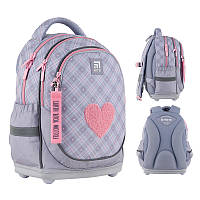 Рюкзак школьный Kite Fluffy Heart K24-724S-1 36x27x16 см серый