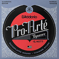 Струны для классической гитары D'Addario EJ45TT Classical Silverplated Wound Titanium Nylon N TP, код: 6556802