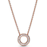 Серебряное колье Round Sparkle Halo Necklace NB, код: 7361618