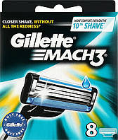 Сменные кассеты для бритья Gillette Mach3 8шт (картриджи мак3 8шт.)