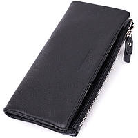 Женский кошелек-клатч с двумя молниями из натуральной кожи ST Leather 22527 Черный GM, код: 8389008