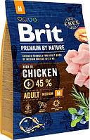 Корм Brit Premium Dog Adult M сухий з куркою для дорослих собак середніх порід 3 кг z118-2024