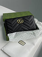 Gucci GG Marmont Zip-Around Long Wallet Black Matelasse 20 х 10 х 3 см Отличное качество