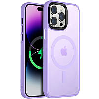 TPU+PC чехол Epik Metal Buttons with MagSafe Colorful Apple iPhone 13 Pro Max 6.7" Сиреневый z117-2024