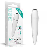 Компактний вібростимулятор Lovetoy IJOY Rechargeable Power Play 10.5 см Білий SC, код: 7546351