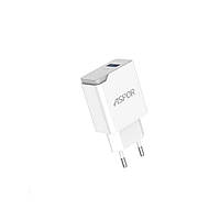 Мережевий зарядний пристрій Aspor A827 IQ (USB 2.4A) — білий FG, код: 8372463