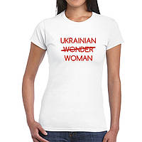 Жіноча футболка з принтом Кавун Ukrainian wonder woman S Білий QT, код: 8312322