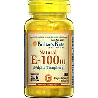 Витамин E Puritan's Pride Vitamin E-100 IU 100% Natural 100 Softgels GG, код: 7518975