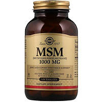 Препарат для суглобів і зв'язок Solgar MSM 1000 mg 120 Tabs NX, код: 7519150